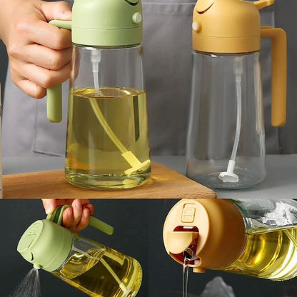 2-in-1 Oil Spray & Dispenser Bottle | For Healthy, Mess-Free Cooking