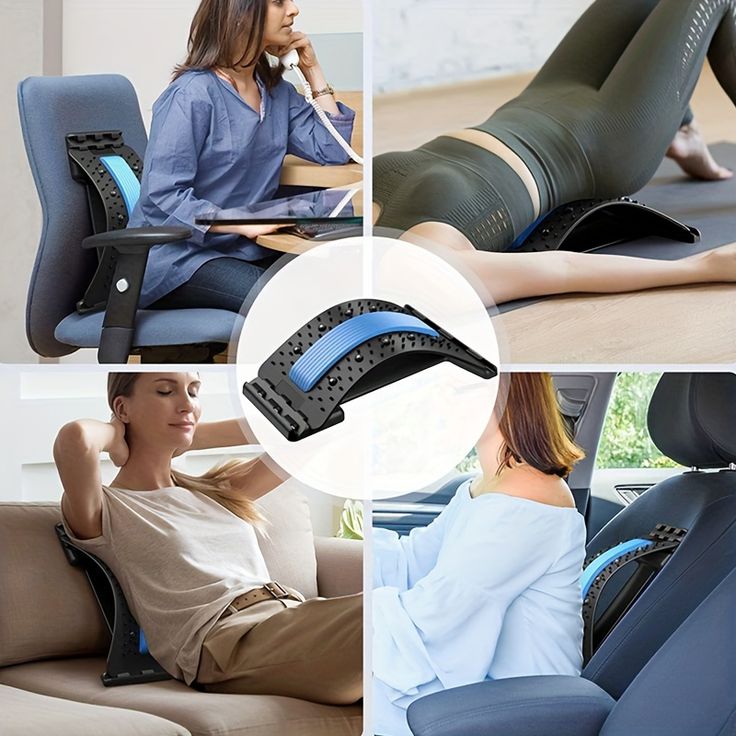 Adjustable Back Stretcher & Posture Corrector – Lumbar Pain Relief Device.