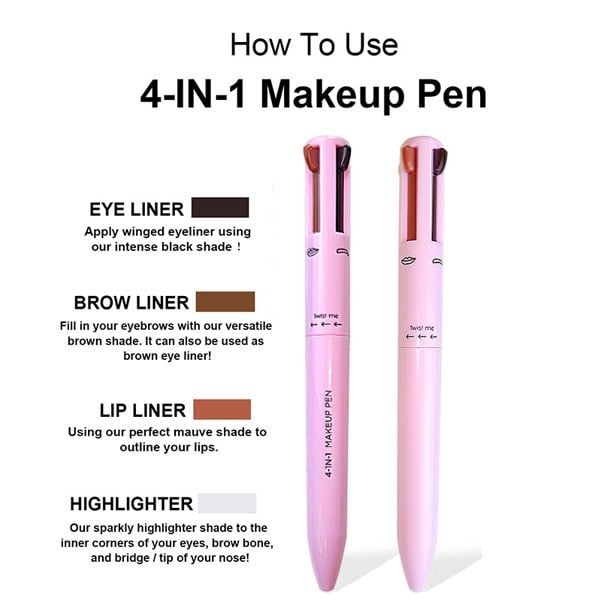 "4-in-1 Makeup Pen – Eyeliner, Lip Liner, Brow Pencil & Highlighter in One, Perfect Gift for Her, Travel-Friendly & Easy to Use – Vegan & Cruelty-Free"
|⭐ – Free Home Delivery + Free Gift ⭐(Khana kaaba 🕋book mark)