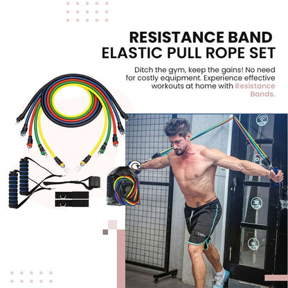 11Pcs TPE Fitness Loop Heavy Resistance Training Bands Set for Workout Yoga Exercise & Gymnastics Home Use