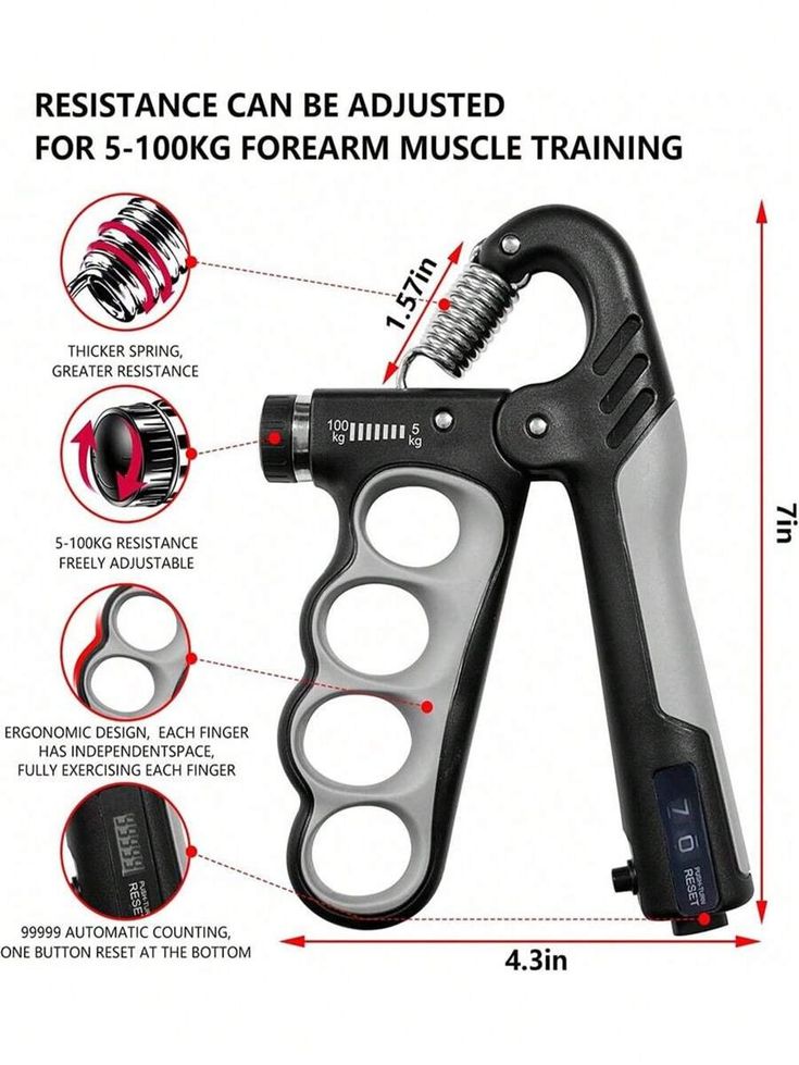 Build Iron Grip Strength 💪 Adjustable Hand Grip (5–100kg) with Counter