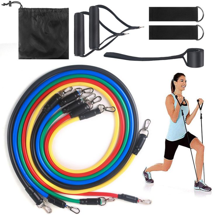 11Pcs TPE Fitness Loop Heavy Resistance Training Bands Set for Workout Yoga Exercise & Gymnastics Home Use