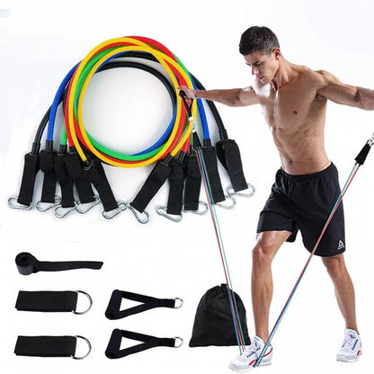 11Pcs TPE Fitness Loop Heavy Resistance Training Bands Set for Workout Yoga Exercise & Gymnastics Home Use