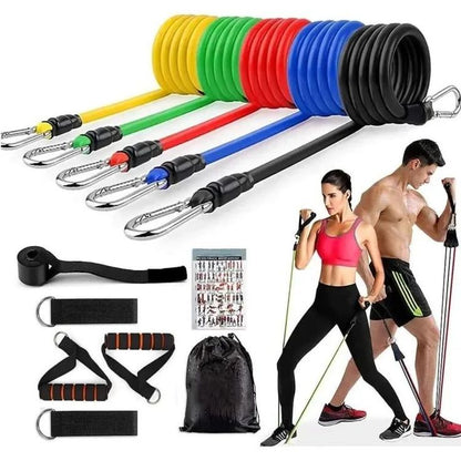 11Pcs TPE Fitness Loop Heavy Resistance Training Bands Set for Workout Yoga Exercise & Gymnastics Home Use