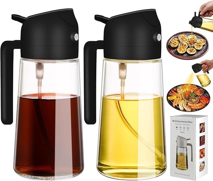 2-in-1 Oil Spray & Dispenser Bottle | For Healthy, Mess-Free Cooking