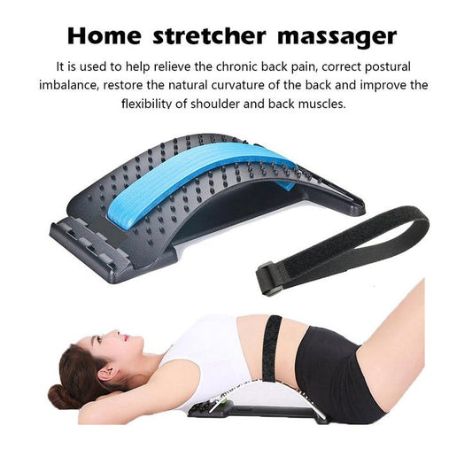 Adjustable Back Stretcher & Posture Corrector – Lumbar Pain Relief Device.