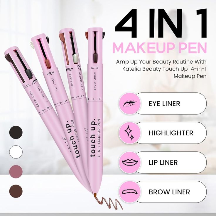 "4-in-1 Makeup Pen – Eyeliner, Lip Liner, Brow Pencil & Highlighter in One, Perfect Gift for Her, Travel-Friendly & Easy to Use – Vegan & Cruelty-Free"
|⭐ – Free Home Delivery + Free Gift ⭐(Khana kaaba 🕋book mark)