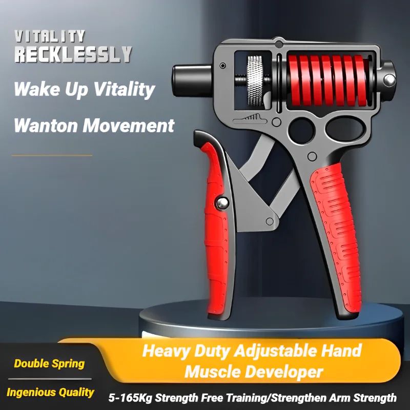 Adjustable Hand Grip Strengthener 5–165kg with Counter | Ergonomic Wrist, Arm & Finger Trainer