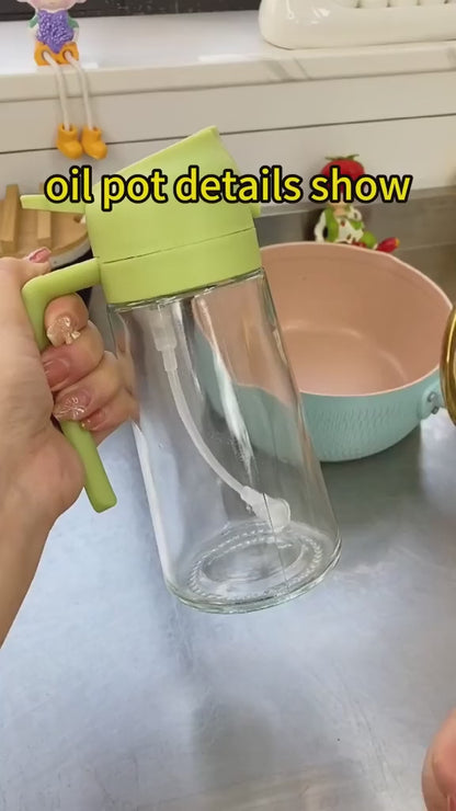 2-in-1 Oil Spray & Dispenser Bottle | For Healthy, Mess-Free Cooking