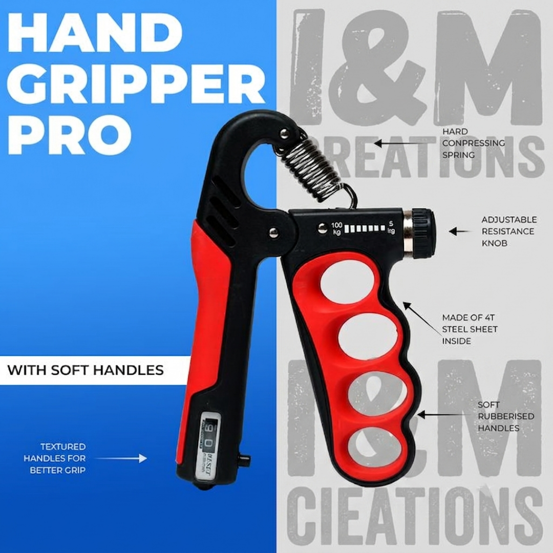 Build Iron Grip Strength 💪 Adjustable Hand Grip (5–100kg) with Counter + Get a free gift🎁(Khanna Kaaba🕋bookmark 🔖)