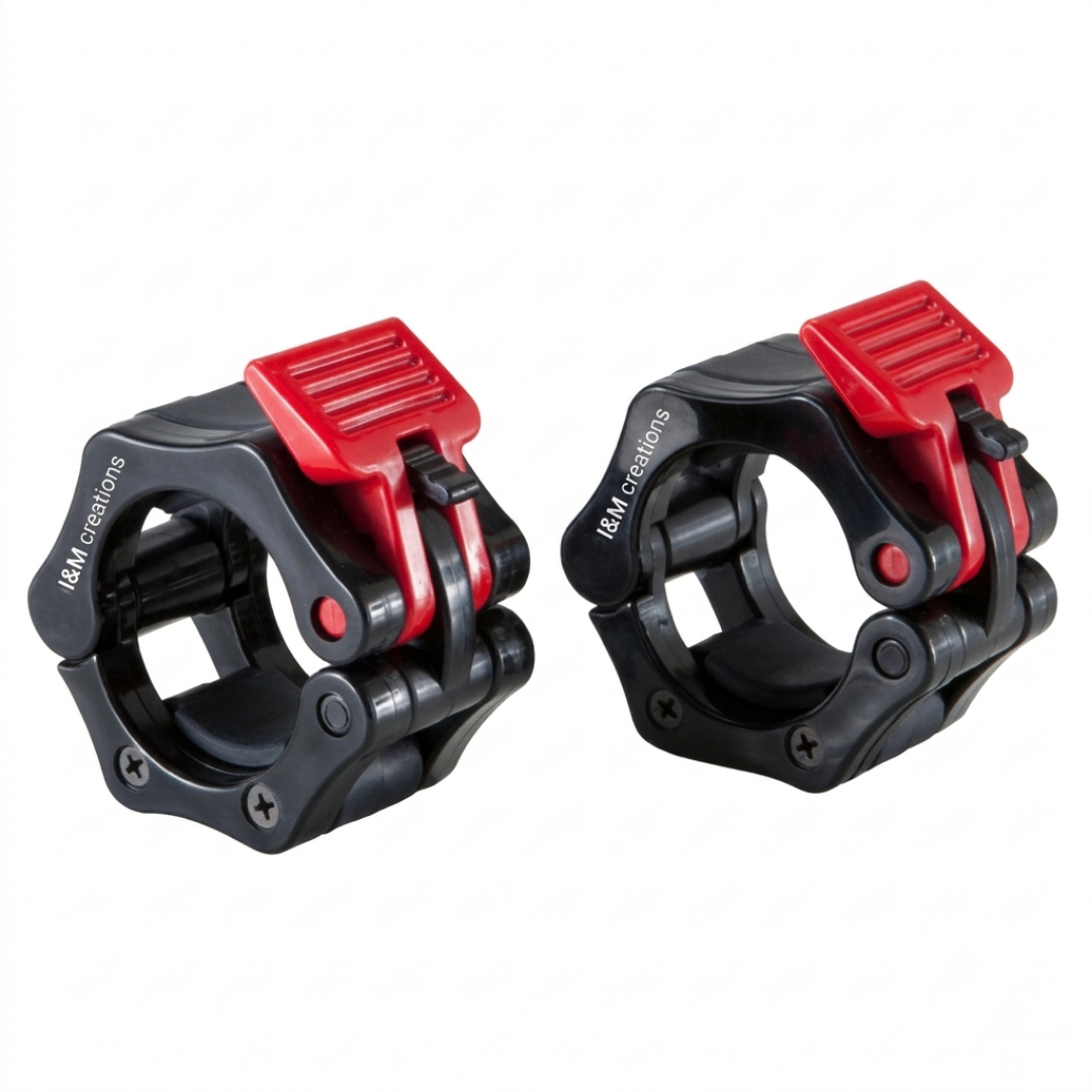 Pro Barbell Collar Clamps – Quick Release Locking Weight Bar Clips for Safe & Secure Workouts. (Pair)