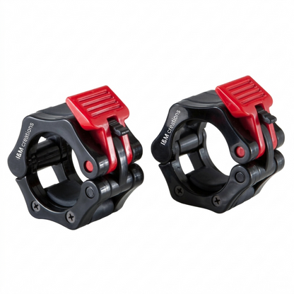 Pro Barbell Collar Clamps – Quick Release Locking Weight Bar Clips for Safe & Secure Workouts. (Pair)
