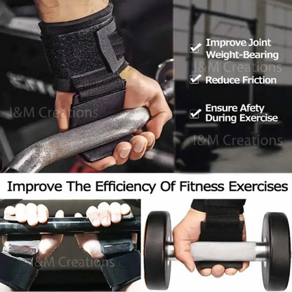I&M Creations Pro Gym Lifting Hooks with Wrist Support - For both male & female.(PAIR)