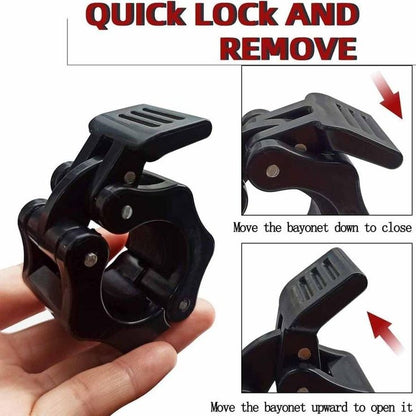 Pro Barbell Collar Clamps – Quick Release Locking Weight Bar Clips for Safe & Secure Workouts. (Pair)