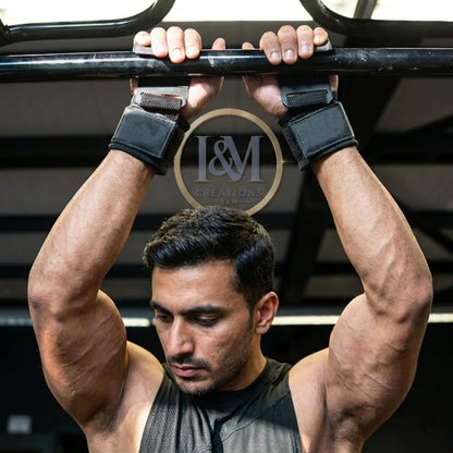 I&M Creations Pro Gym Lifting Hooks with Wrist Support - For both male & female.(PAIR)
