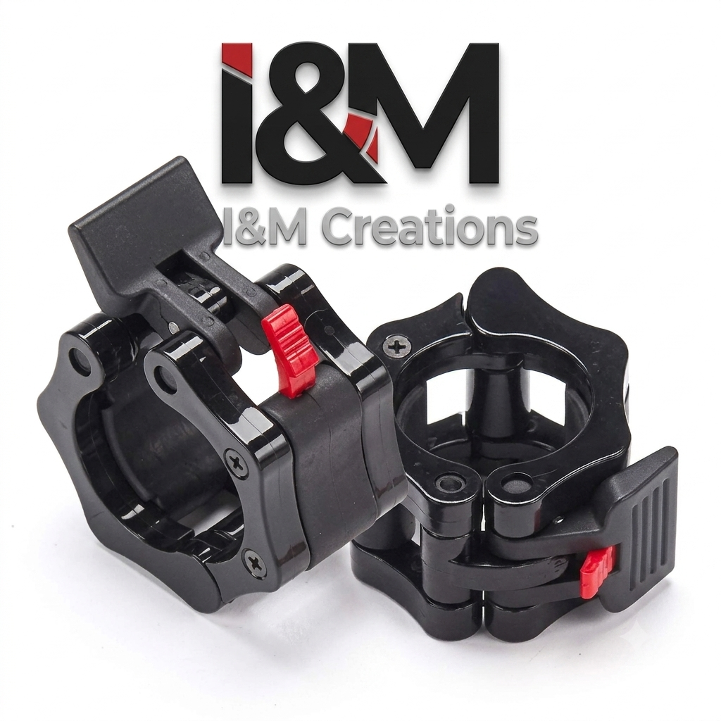 Pro Barbell Collar Clamps – Quick Release Locking Weight Bar Clips for Safe & Secure Workouts. (Pair)