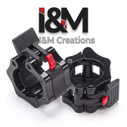 Pro Barbell Collar Clamps – Quick Release Locking Weight Bar Clips for Safe & Secure Workouts. (Pair)