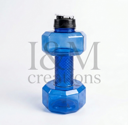 1.5L Dumbbell Shape Gym Water Bottle | BPA-Free | Motivational Fitness Jug for Men & Women
