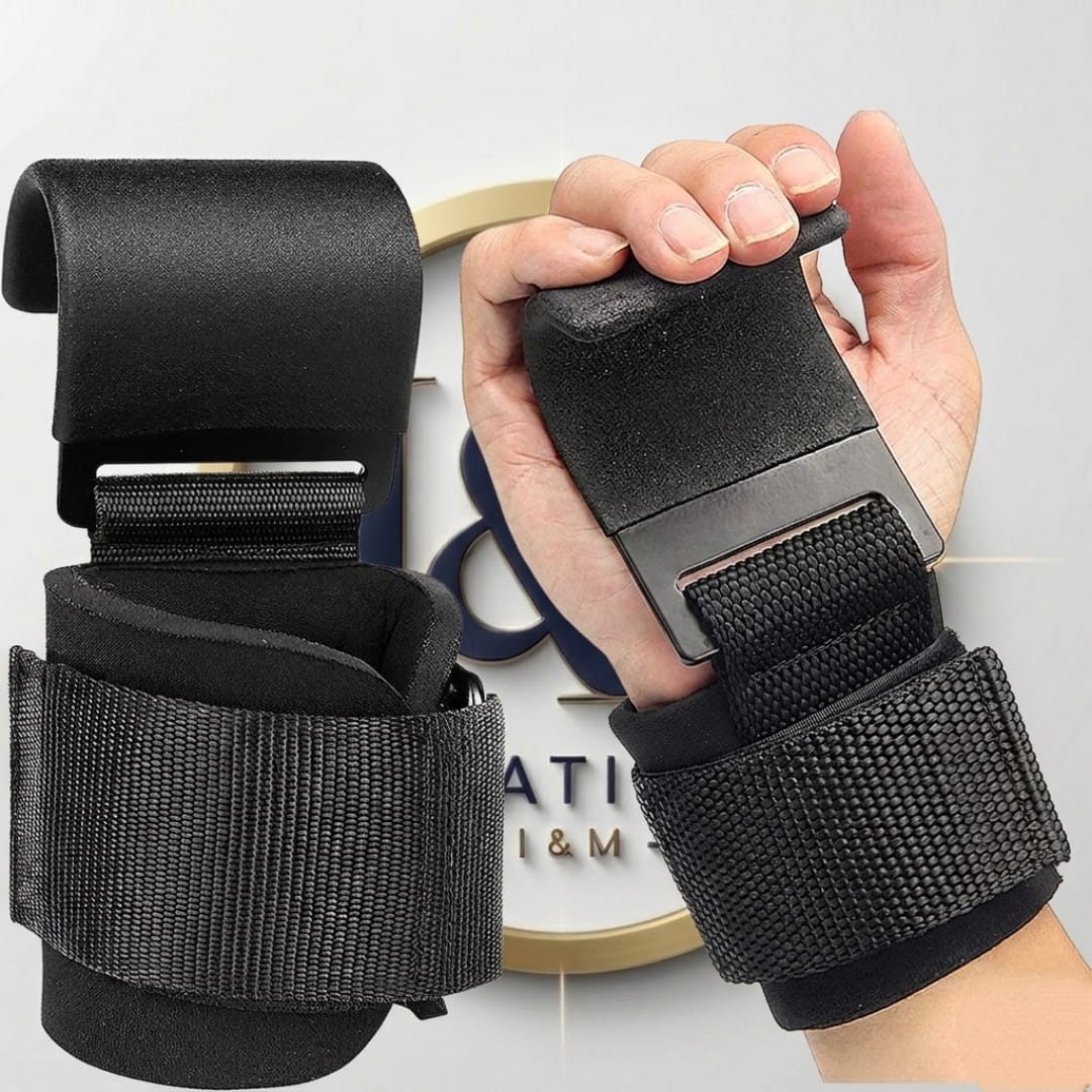 I&M Creations Pro Gym Lifting Hooks with Wrist Support - For both male & female.(PAIR)