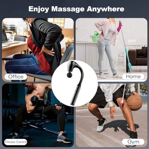 I&M Rechargeable 7-Shaped Massage Hammer Gun – Deep Tissue Fascia Therapy with Extended Handle for Back, Neck & Shoulder Self-Massage