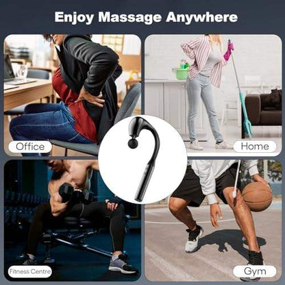 I&M Rechargeable 7-Shaped Massage Hammer Gun – Deep Tissue Fascia Therapy with Extended Handle for Back, Neck & Shoulder Self-Massage